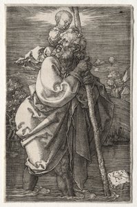 Aziz Christopher, Yüzü Sola Dönüyor, 1521. by Albrecht Dürer