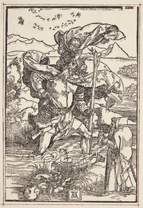 Bir kuş uçuşu ile vahşi doğada St. Christopher by Albrecht Dürer