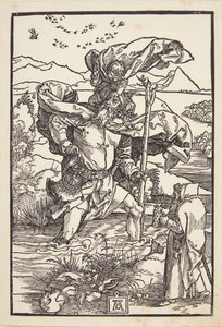 Bir kuş uçuşu ile vahşi doğada St. Christopher by Albrecht Dürer