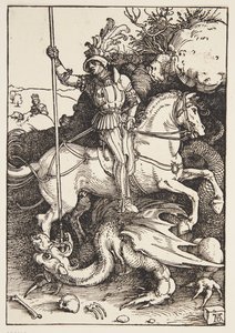 St. Georg ejderhayı öldürüyor by Albrecht Dürer