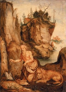 Aziz Jerome ve Aslan, c.1500 by Albrecht Dürer