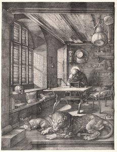 Aziz Jerome Çalışmasında by Albrecht Dürer