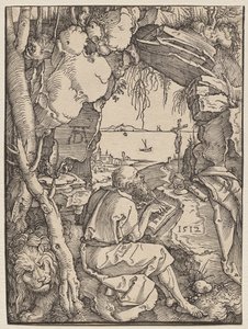 Bir Mağarada Aziz Jerome by Albrecht Dürer