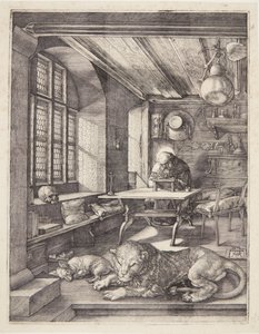 Aziz Jerome Çalışmasında by Albrecht Dürer