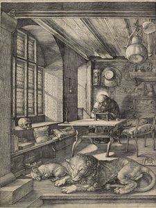 Aziz Jerome çalışmasında, 1514 by Albrecht Dürer