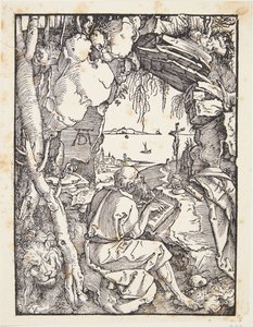 Aziz Jerome mağarada by Albrecht Dürer
