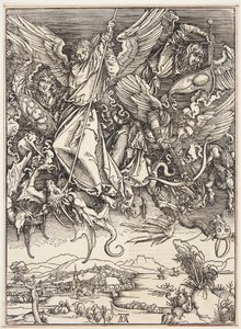 Aziz Michael Ejderhayla Savaşıyor by Albrecht Dürer