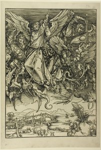 Apocalypse'den St. Michael Ejderhayla Savaşıyor by Albrecht Dürer