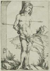 St. Sebastian Sütuna Bağlı by Albrecht Dürer