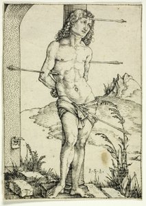 Sütundaki Aziz Sebastian by Albrecht Dürer
