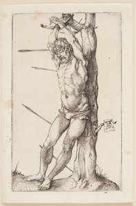 Aziz Sebastian ağaçta by Albrecht Dürer