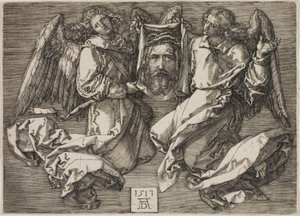 İki Melek Tarafından Görüntülenen Sudarium by Albrecht Dürer