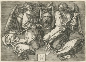 İki Melek Tarafından Görüntülenen Sudarium by Albrecht Dürer