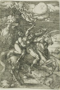 Tek Boynuzlu At Üzerinde Proserpin Kaçırılması by Albrecht Dürer
