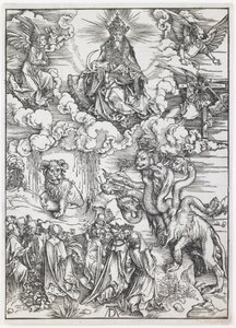 Kıyamet dizisinden Kuzu Gibi İki Boynuzlu Canavar by Albrecht Dürer