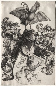 Aslan ve Horoz ile Arması by Albrecht Dürer