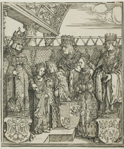 Maximilian'ın Zafer Takı'ndan Viyana'da Kongre ve Çifte Nişan, by Albrecht Dürer