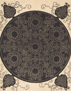Dördüncü Düğüm, yedi dairesel düğüm grubunu siyah merkezlerle birleştiriyor, muhtemelen 15061507. by Albrecht Dürer