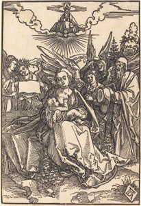 Beş Melekli Kutsal Aile by Albrecht Dürer