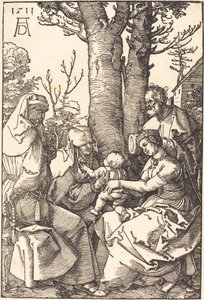 Bir Ağacın Altında Joachim ve Anne ile Kutsal Aile by Albrecht Dürer