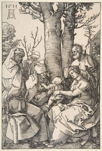 Aziz Joachim ve Aziz Anne ile Kutsal Aile, 1511. by Albrecht Dürer