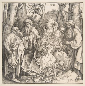 Azizler ve İki Müzik Meleği ile Kutsal Aile, 1511. by Albrecht Dürer
