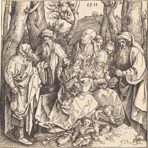 Müzik Yapan İki Melekle Kutsal Aile by Albrecht Dürer
