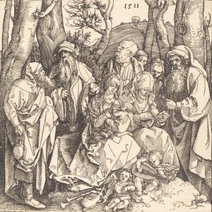 İki Müzik Yapan Meleğin Kutsal Ailesi, 1511. by Albrecht Dürer