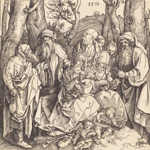 İki Müzik Yapan Meleğin Kutsal Ailesi, 1511. by Albrecht Dürer