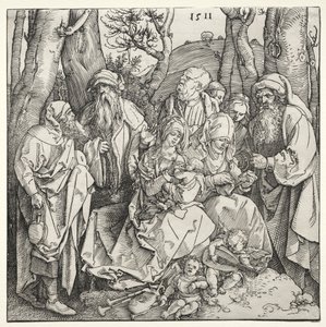 İki Müzisyen Meleğin Kutsal Ailesi by Albrecht Dürer