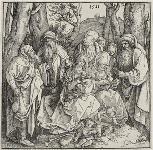 Kutsal Akrabalık ve İki Müzik Meleği by Albrecht Dürer