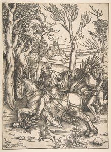 Şövalye ve Silahlı Adam.n.d. by Albrecht Dürer