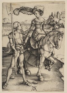 Atlı Kadın ve Lansquenet, yak. 1497. by Albrecht Dürer