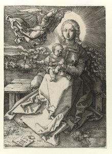 Bir melek tarafından taçlandırılmış Madonna, 1520 by Albrecht Dürer