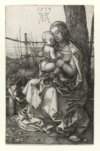 Ağacın yanında oturan Madonna, 1513 by Albrecht Dürer