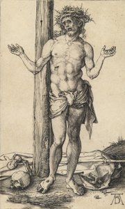 Üzüntülerin Adamı, Kolları Uzanmış, c. 1500. by Albrecht Dürer