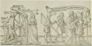 Michelfeldt Goblen (Sosyal Adaletsizlik Üzerine Alegori), üç kitabın ilk bölümü by Albrecht Dürer