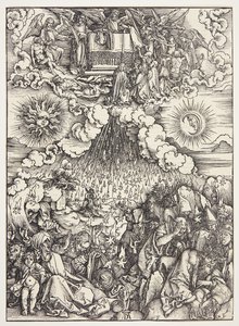 Beşinci ve Altıncı Mühürlerin Açılması by Albrecht Dürer