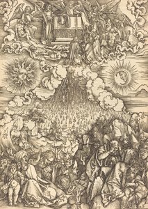 Beşinci ve Altıncı Mühürlerin Açılması, muhtemelen c. 14961498. by Albrecht Dürer