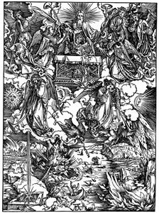 Yedinci Mühürün Açılışı, Trompetlerle Yedi Melek, 1498, 1936 by Albrecht Dürer