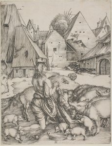 Domuzun Arasındaki Müsrif Oğul by Albrecht Dürer