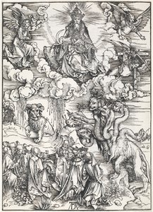 The Seven-Headed Beast and the Beast with Lambs Horns, from The Apocalypse of St. John, 1496-98  by Albrecht Dürer