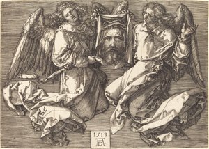 İki Melek Tarafından Düzenlenen Sudarium by Albrecht Dürer