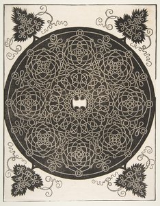 Üçüncü Düğüm. Sekiz Çelenk ve Taraklı Kalkan ile Geçmeli Roundel i..., 1521 önce. by Albrecht Dürer