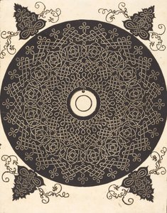 Beyaz bir madalyon üzerinde siyah bir daire bulunan Üçüncü Düğüm, muhtemelen 15061507. by Albrecht Dürer