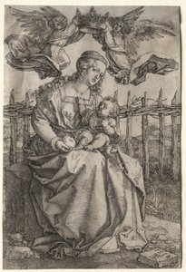 İki Melek Tarafından Taçlandırılan Bakire, 1518. by Albrecht Dürer