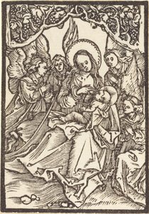 Bakire, Mesih Çocuğunu Dört Melekle Besliyor by Albrecht Dürer