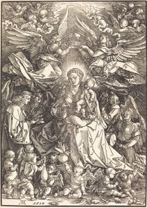 Birçok Melekle Çevrili Bakire by Albrecht Dürer