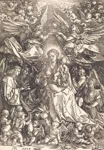 Birçok Melekle Çevrili Bakire, 1518. by Albrecht Dürer