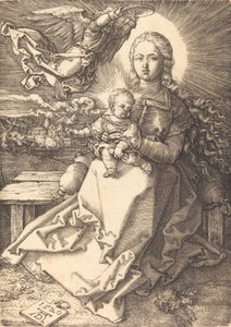 Bir Melek Tarafından Taçlandırılan Bakire ve Çocuk, 1520. by Albrecht Dürer